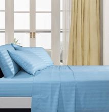 6x6 Blue Stripped Bedsheet Set 4 Pcs (2 Bedsheets & 2 Pillowcases)